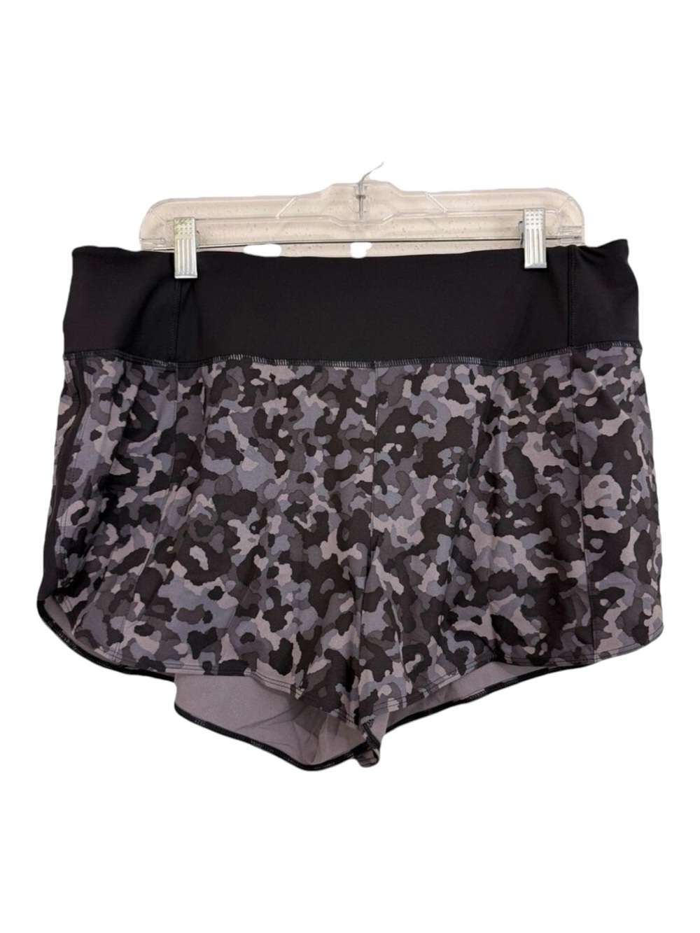Athleta Running Free Shorts Women's Sz Large Black Gray 3.5 Inseam Lightweight